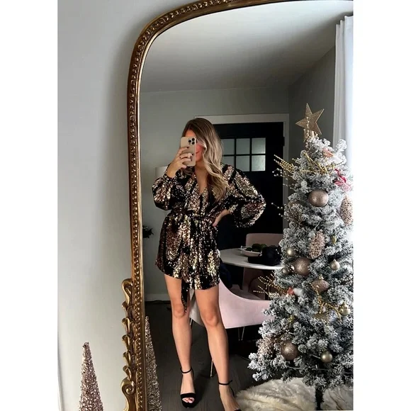 Buddy Love | Sequin Wrap Dress. - Picture 2 of 10